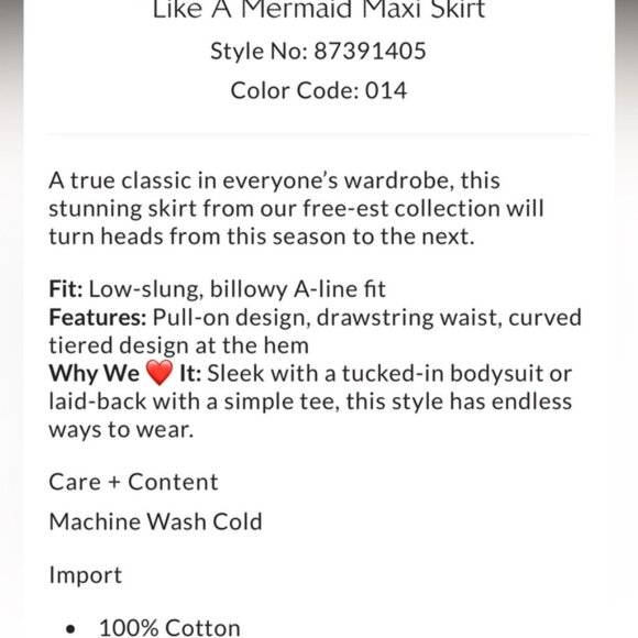 FREE PEOPLE LIKE A MERMAID MAXI SKIRT IN PINK SP NEW - Picture 4 of 6